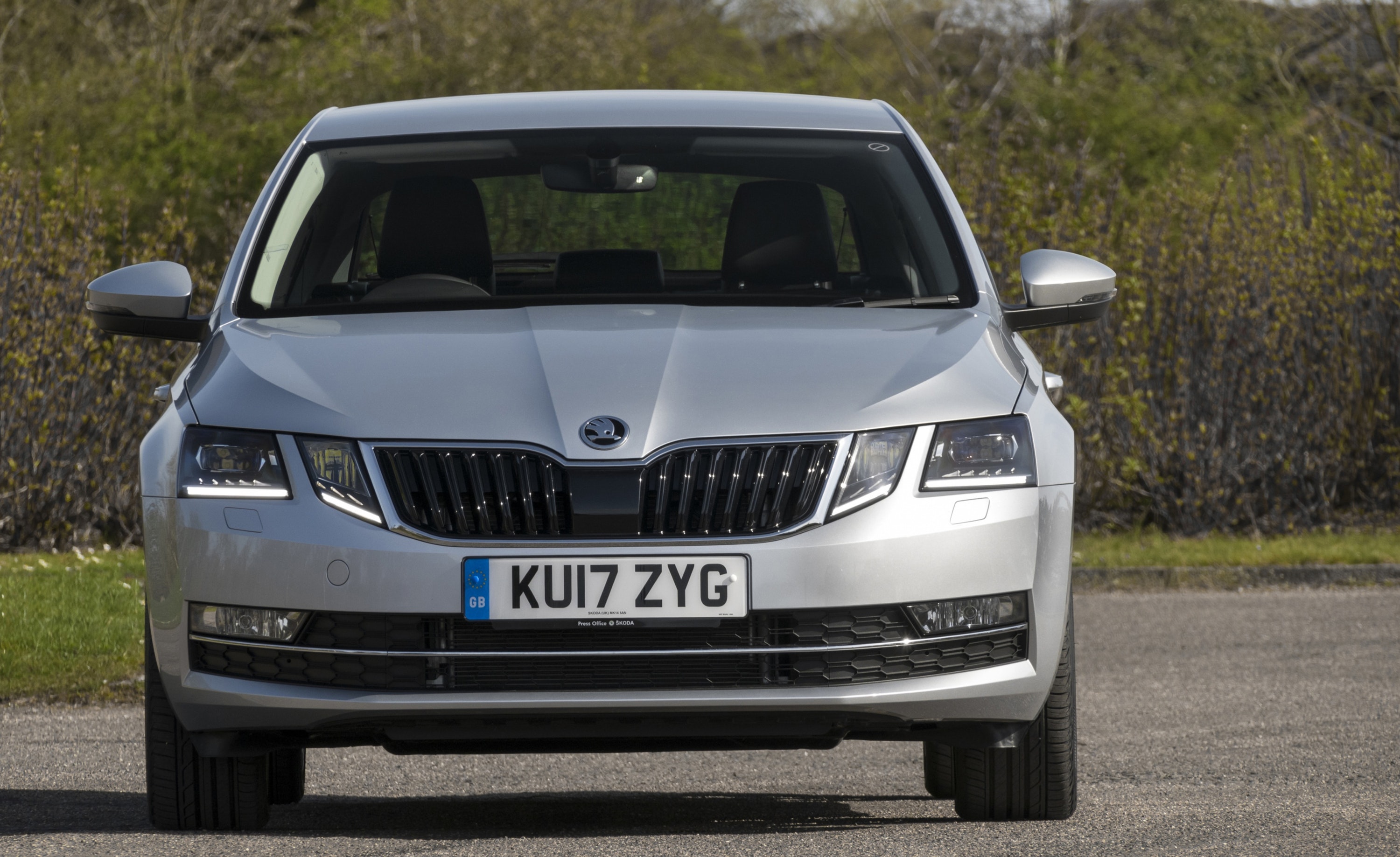Skoda Octavia driving towards you head on